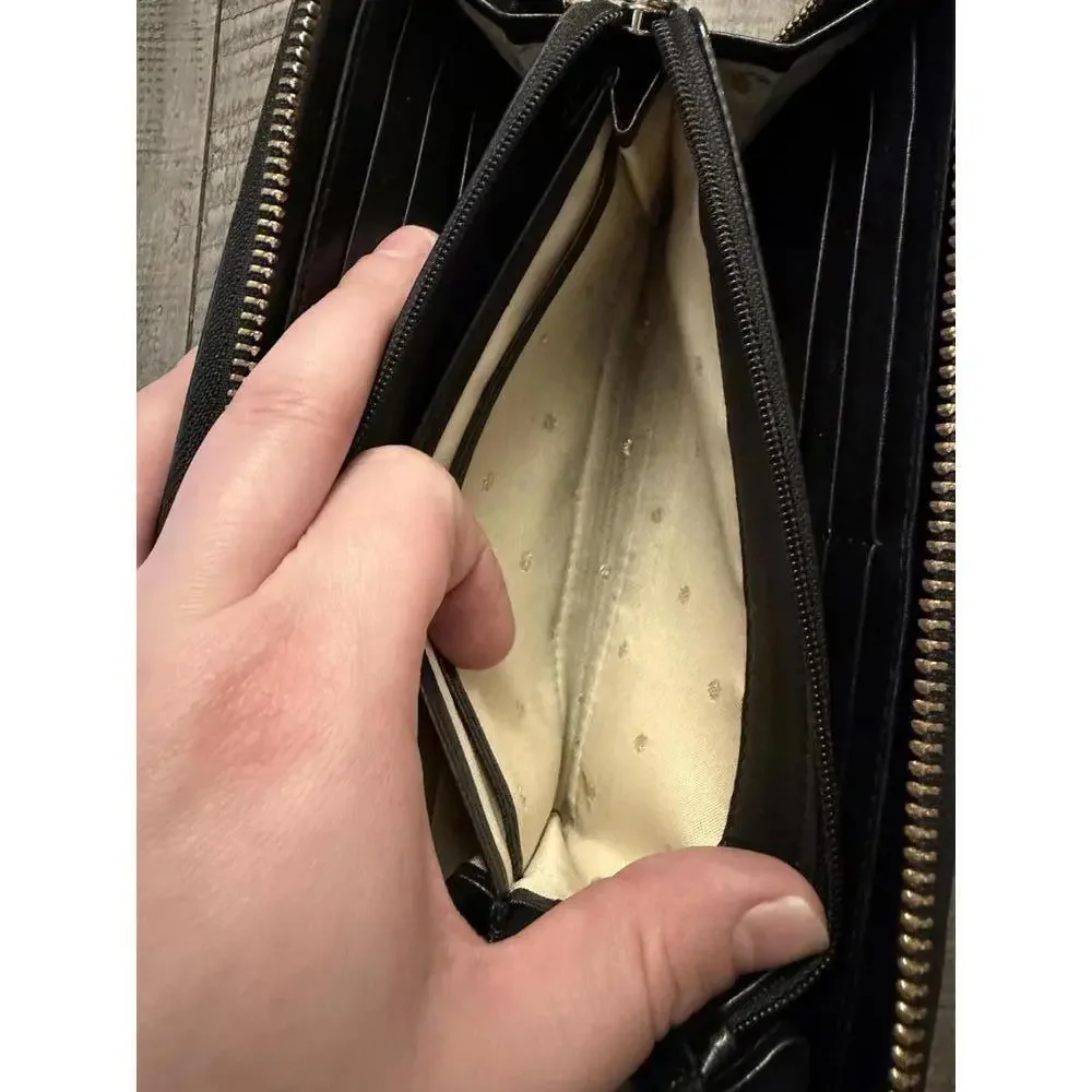Kate Spade bow wallet 100% cow leather